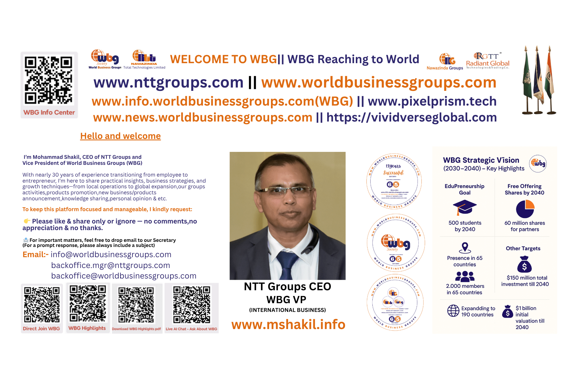 Read more about the article Welcome to My Business World | Mohammad Shakil, CEO NTT Groups & VP WBG